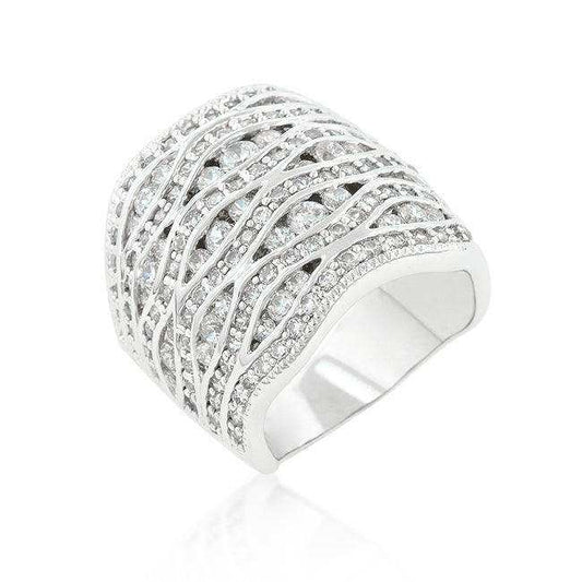 Cubic Zirconia Pave Abstract Ring - JGI - Flyclothing LLC