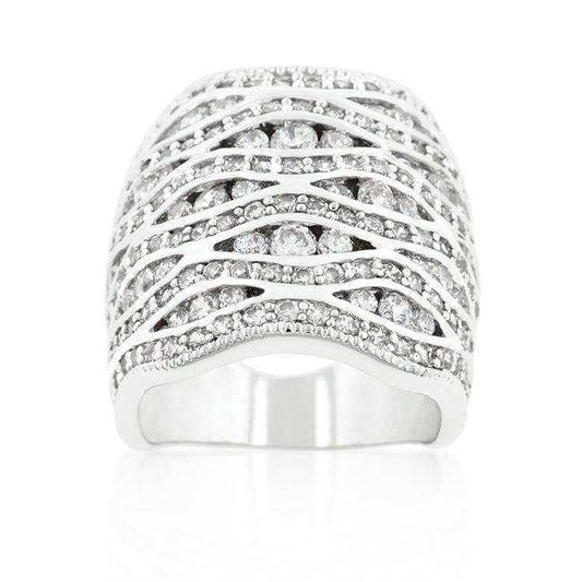 Cubic Zirconia Pave Abstract Ring - JGI - Flyclothing LLC
