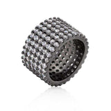 Hematite Wide Pave Cubic Zirconia Ring - JGI - Flyclothing LLC