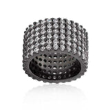 Hematite Wide Pave Cubic Zirconia Ring - JGI - Flyclothing LLC