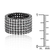 Hematite Wide Pave Cubic Zirconia Ring - JGI - Flyclothing LLC