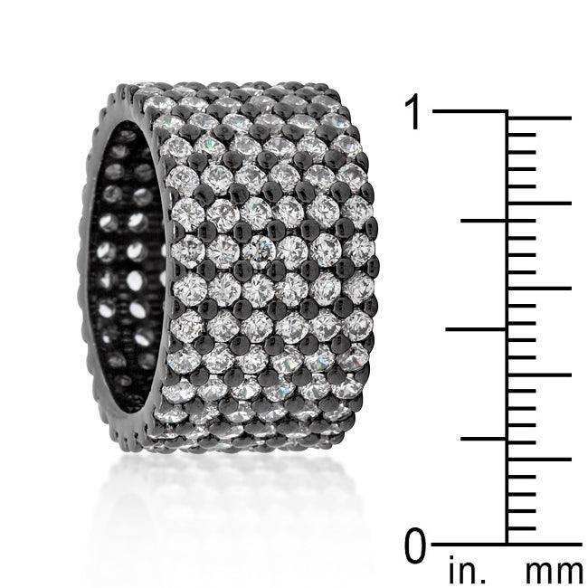 Hematite Wide Pave Cubic Zirconia Ring - JGI - Flyclothing LLC