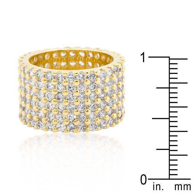 Goldtone Finishd Wide Pave Cubic Zirconia Ring - JGI - Flyclothing LLC