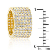 Goldtone Finishd Wide Pave Cubic Zirconia Ring - JGI - Flyclothing LLC