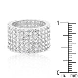 Rhodium Plated Finishd Wide Pave Cubic Zirconia Ring - JGI - Flyclothing LLC