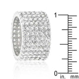 Rhodium Plated Finishd Wide Pave Cubic Zirconia Ring - JGI - Flyclothing LLC