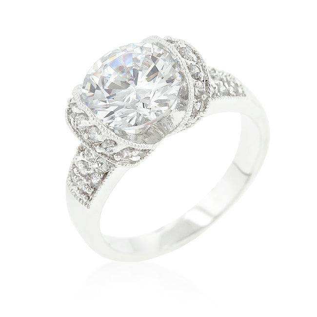 Tension Set Cubic Zirconia Engagement Ring - JGI - Flyclothing LLC