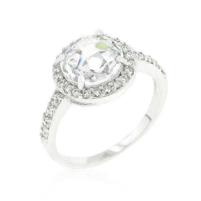 Halo Style Faceted Engagement Ring - JGI - Flyclothing LLC