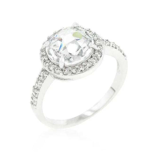Halo Style Faceted Engagement Ring - JGI - Flyclothing LLC