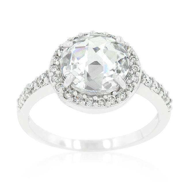 Halo Style Faceted Engagement Ring - JGI - Flyclothing LLC
