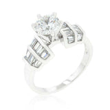 Tapered Baguette Cubic Zirconia Engagement Ring - JGI - Flyclothing LLC