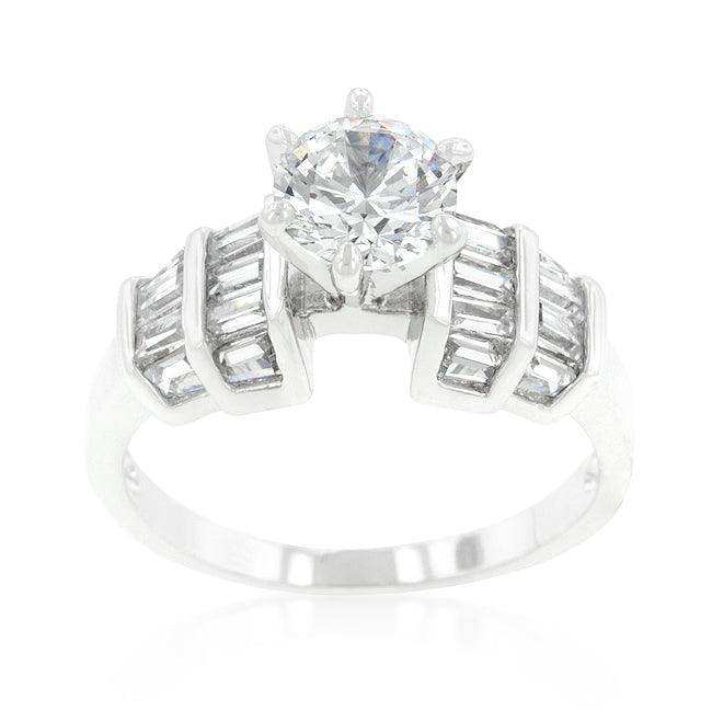 Tapered Baguette Cubic Zirconia Engagement Ring - JGI - Flyclothing LLC