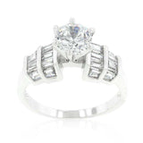 Tapered Baguette Cubic Zirconia Engagement Ring - JGI - Flyclothing LLC