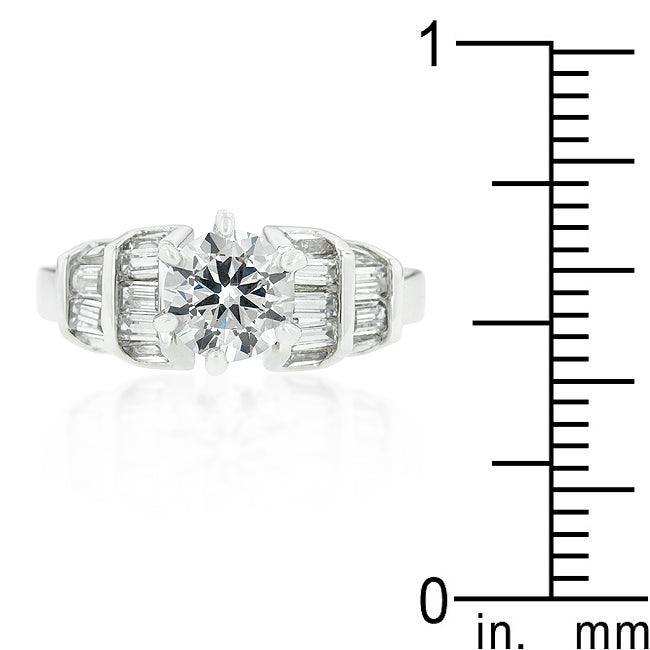Tapered Baguette Cubic Zirconia Engagement Ring - JGI - Flyclothing LLC