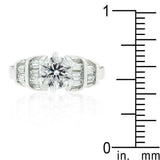 Tapered Baguette Cubic Zirconia Engagement Ring - JGI - Flyclothing LLC