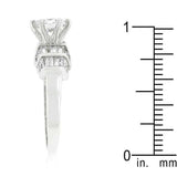 Tapered Baguette Cubic Zirconia Engagement Ring - JGI - Flyclothing LLC