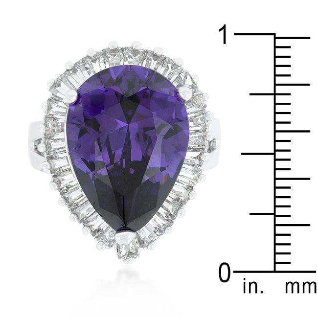 Cubic Zirconia Purple and Clear Cocktail Ring - JGI - Flyclothing LLC