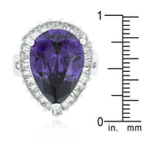Cubic Zirconia Purple and Clear Cocktail Ring - JGI - Flyclothing LLC