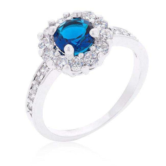 Sapphire Blue Halo Engagement Ring - JGI - Flyclothing LLC