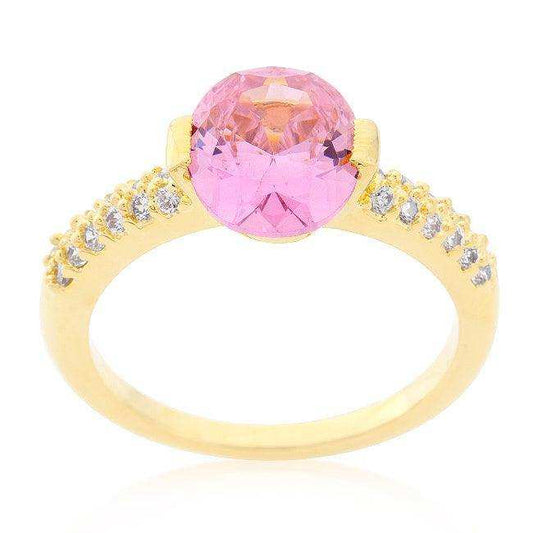 Pink Oval Cubic Zirconia Engagement Ring - JGI - Flyclothing LLC
