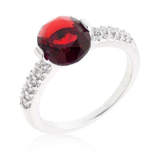 Red Oval Cubic Zirconia Engagement Ring - JGI - Flyclothing LLC