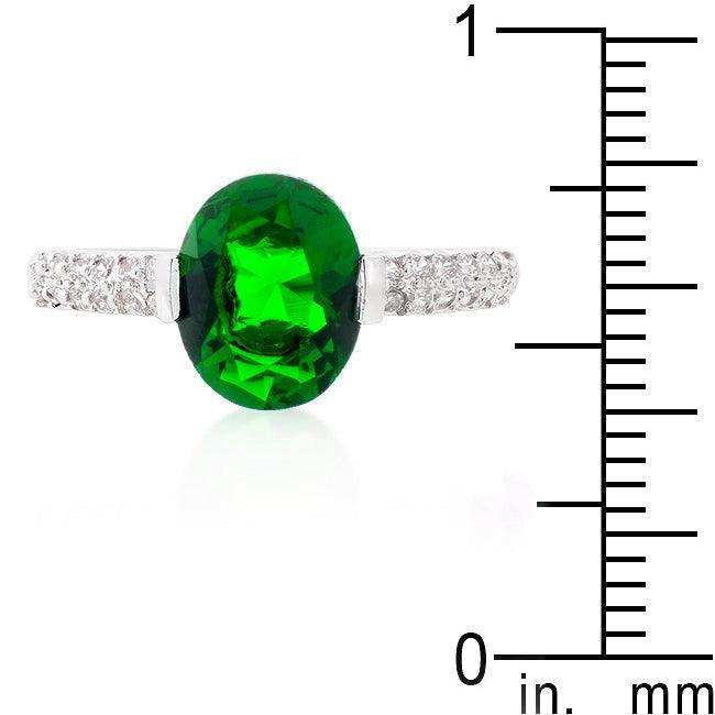Green Oval Cubic Zirconia Engagement Ring - JGI - Flyclothing LLC