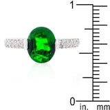 Green Oval Cubic Zirconia Engagement Ring - JGI - Flyclothing LLC
