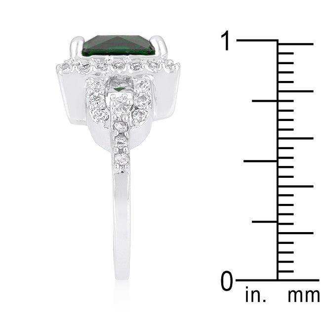 Halo Style Princess Cut Emerald Green Cocktail Ring - JGI - Flyclothing LLC
