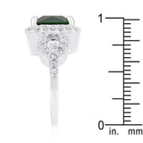 Halo Style Princess Cut Emerald Green Cocktail Ring - JGI - Flyclothing LLC
