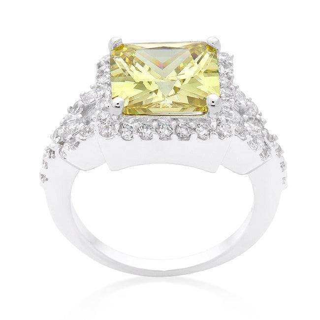 Halo Style Princess Cut Peridot Cocktail Ring - JGI - Flyclothing LLC