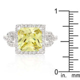 Halo Style Princess Cut Peridot Cocktail Ring - JGI - Flyclothing LLC