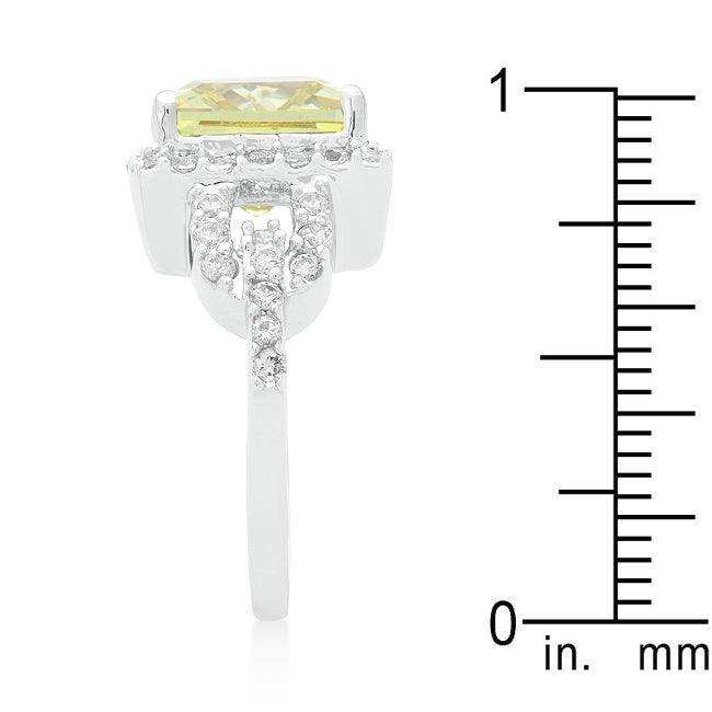 Halo Style Princess Cut Peridot Cocktail Ring - JGI - Flyclothing LLC