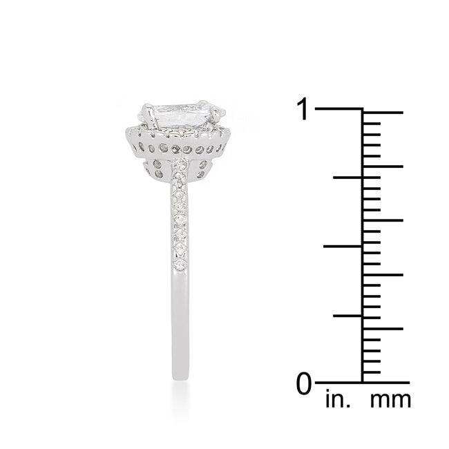 Oval-Cut Floating Halo Cubic Zirconia Engagement Ring - JGI - Flyclothing LLC