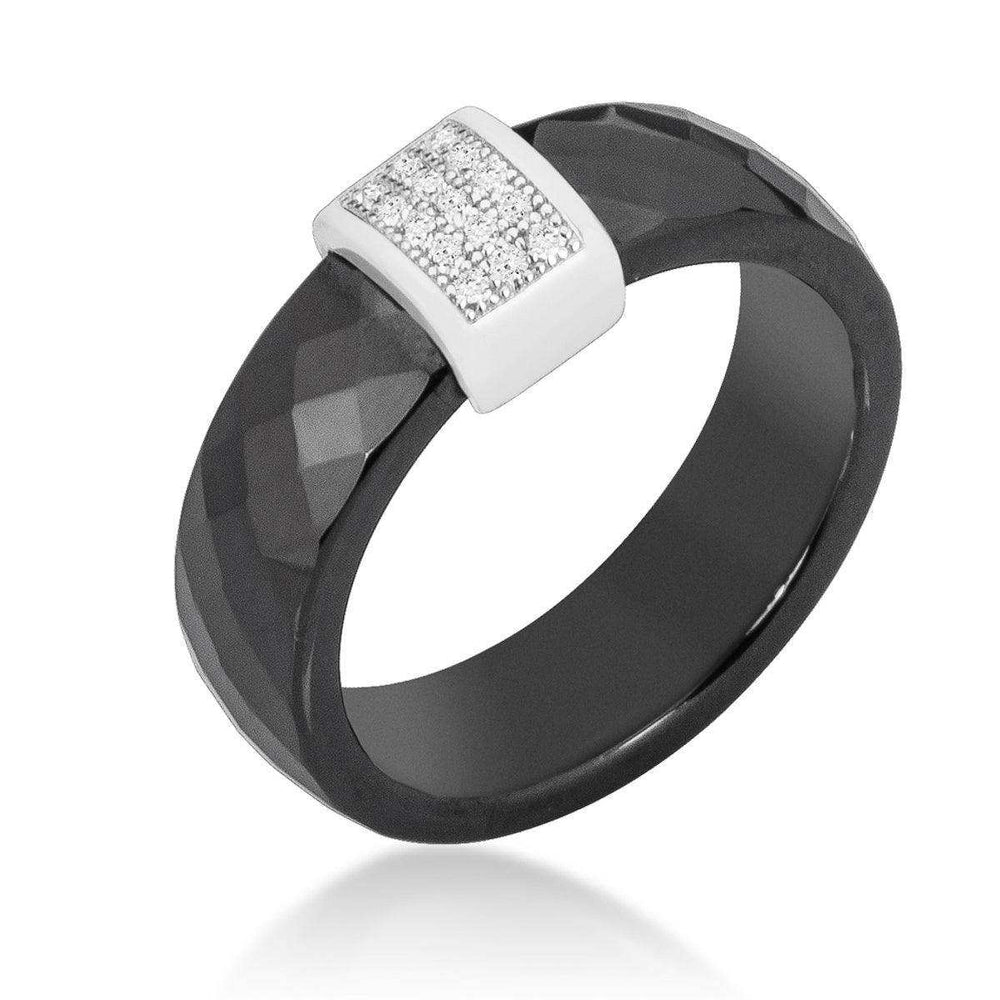 Black Ceramic Cocktail Ring - JGI - Flyclothing LLC