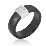 Black Ceramic Cocktail Ring - JGI - Flyclothing LLC