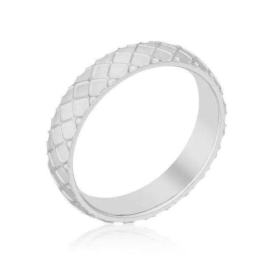 Textured Stainless Steel Band Ring - JGI - Flyclothing LLC