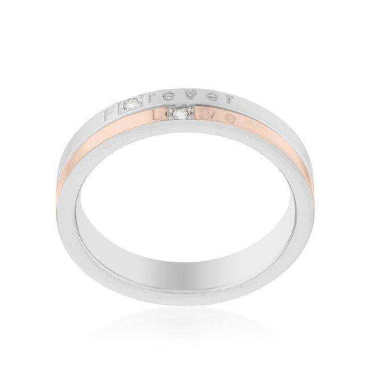 Two Tone Inspiration Band Ring With Cubic Zirconia - JGI - Flyclothing LLC