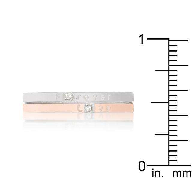 Two Tone Inspiration Band Ring With Cubic Zirconia - JGI - Flyclothing LLC