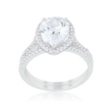 Halo Solitaire Pear Engagement Ring - JGI - Flyclothing LLC