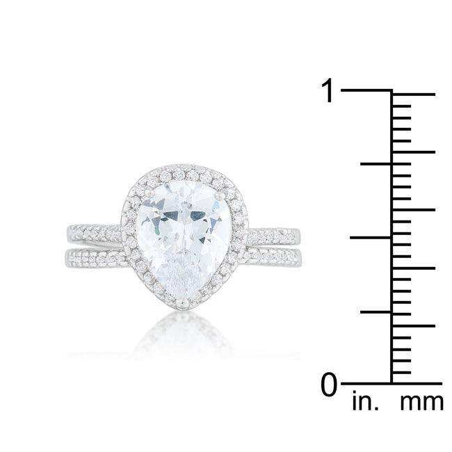 Halo Solitaire Pear Engagement Ring - JGI - Flyclothing LLC