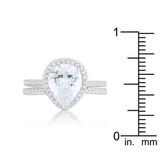 Halo Solitaire Pear Engagement Ring - JGI - Flyclothing LLC