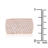 Wide Pave Cubic Zirconia Rose Gold Band Ring - JGI - Flyclothing LLC
