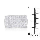 Wide Pave Cubic Zirconia Silvertone Band Ring - JGI - Flyclothing LLC
