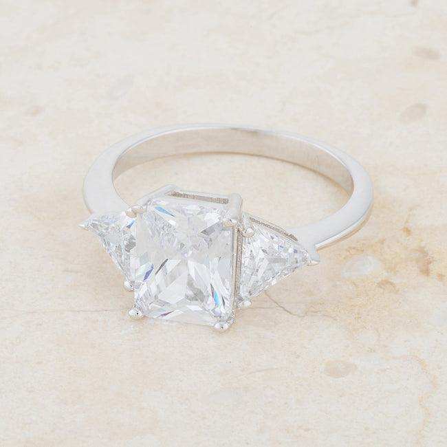 Classic Clear Rhodium Engagement Ring - JGI - Flyclothing LLC