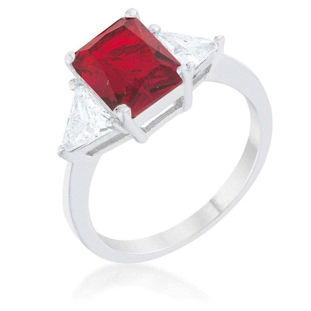 Classic Ruby Rhodium Engagement Ring - JGI - Flyclothing LLC