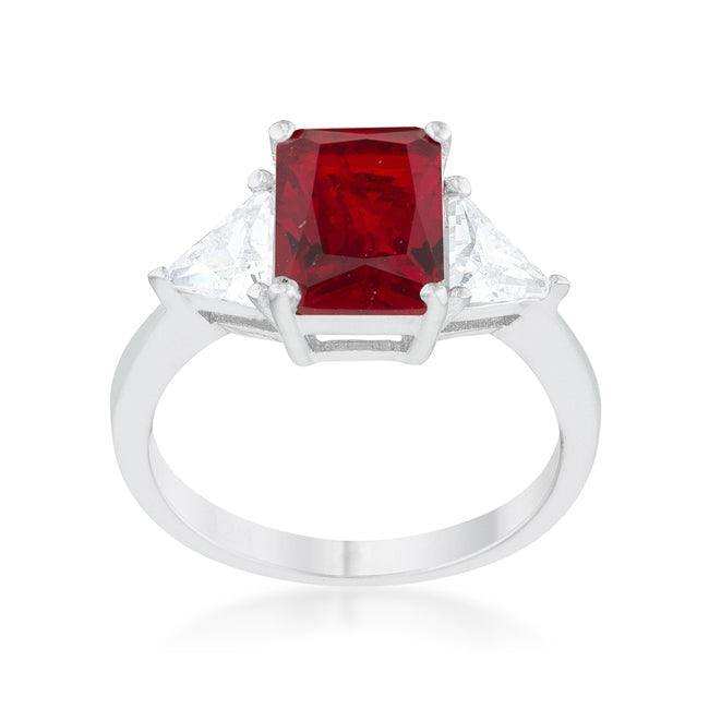 Classic Ruby Rhodium Engagement Ring - JGI - Flyclothing LLC