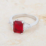Classic Ruby Rhodium Engagement Ring - JGI - Flyclothing LLC