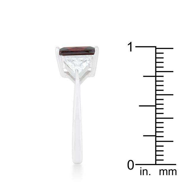 Classic Garnet Rhodium Engagement Ring - JGI - Flyclothing LLC