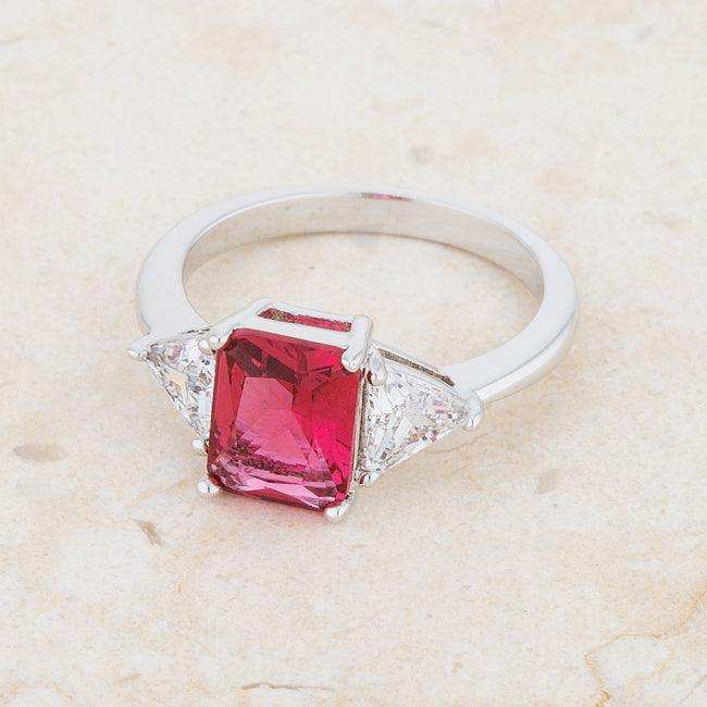 Classic Fuchsia Rhodium Engagement Ring - JGI - Flyclothing LLC