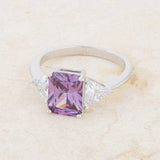 Classic Amethyst Rhodium Engagement Ring - JGI - Flyclothing LLC
